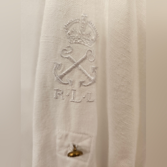NWOT - Lauren Ralph Lauren Linen White Button Down Shirt - Size 1X - Picture 11 of 11